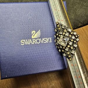 Swarovski SIENNA Edgy Black & Crystal Statement Ring